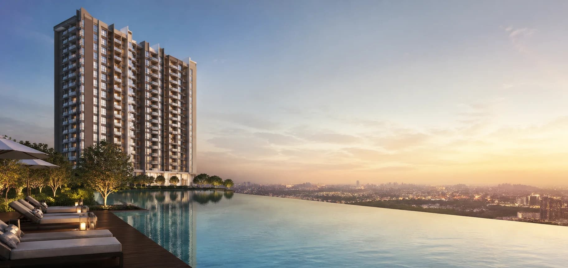 Aerial view of Godrej Exquisite located on Ghodbunder Road, Thane, showing connectivity to the Eastern Express Highway and nearby infrastructure.