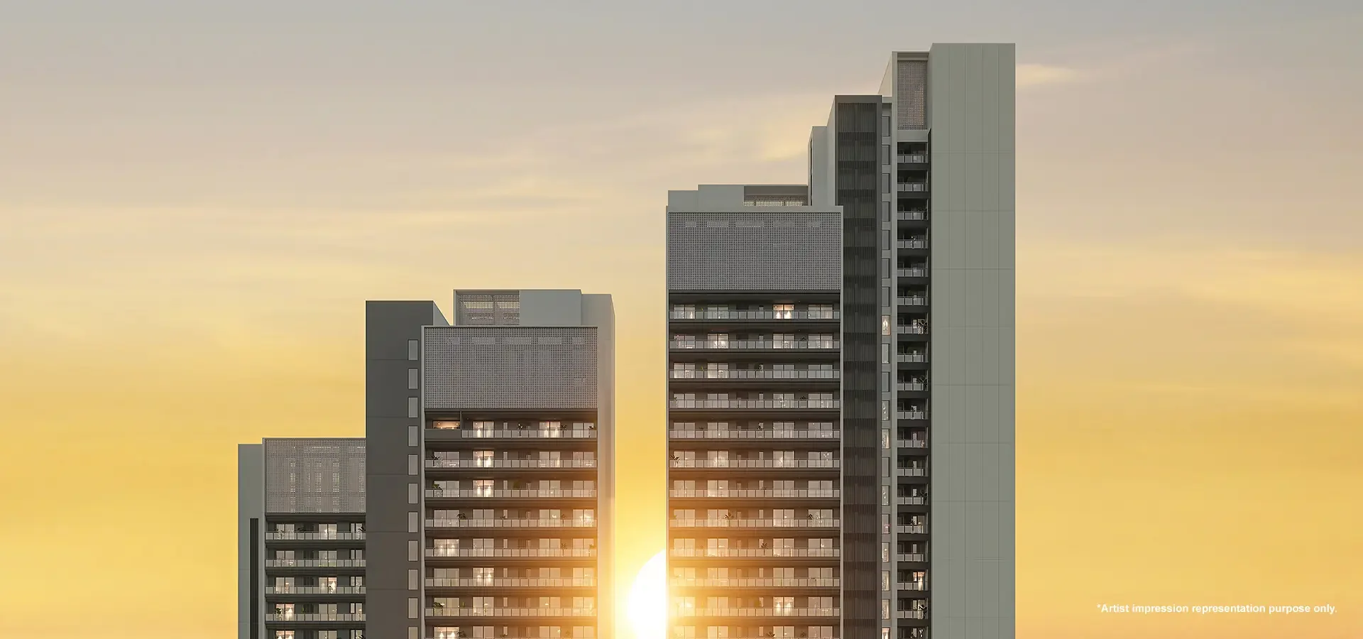 Aerial view of the Godrej Astra luxury residential project situated on Golf Course Road in Sector 54, Gurgaon.