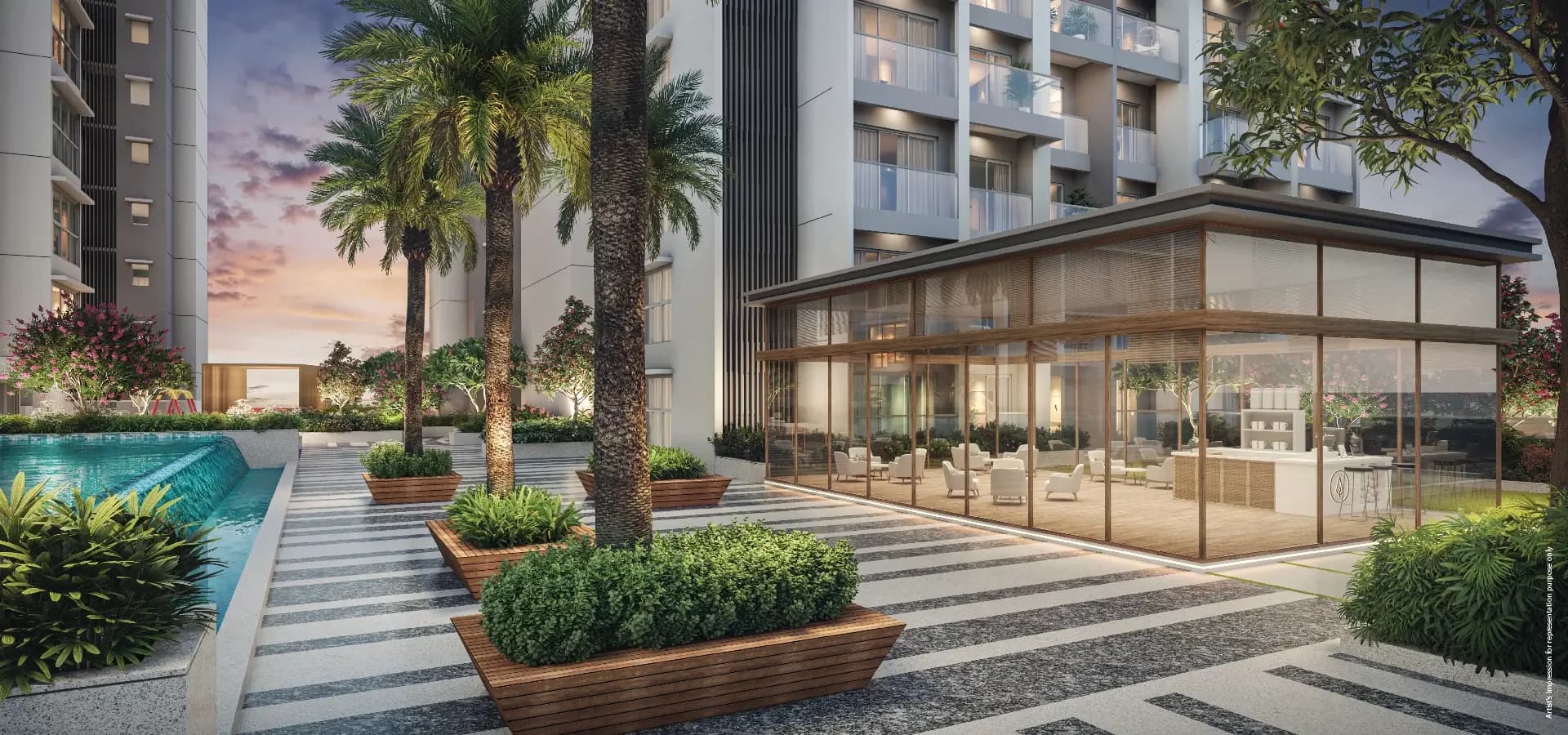 Aerial view of Godrej Bayview luxury apartments in Sector 9, Vashi, showing connectivity to Palm Beach Road and the upcoming Navi Mumbai International Airport.