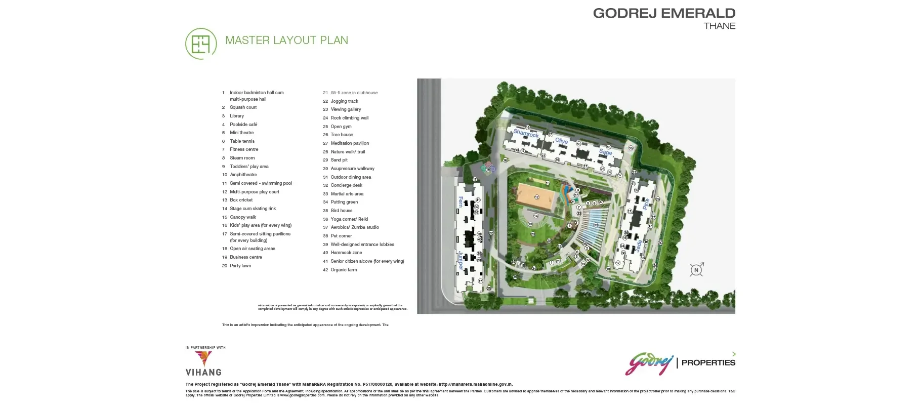 Detailed master plan layout of the 6.25-acre Godrej Emerald residential project located on Ghodbunder Road, Thane West.