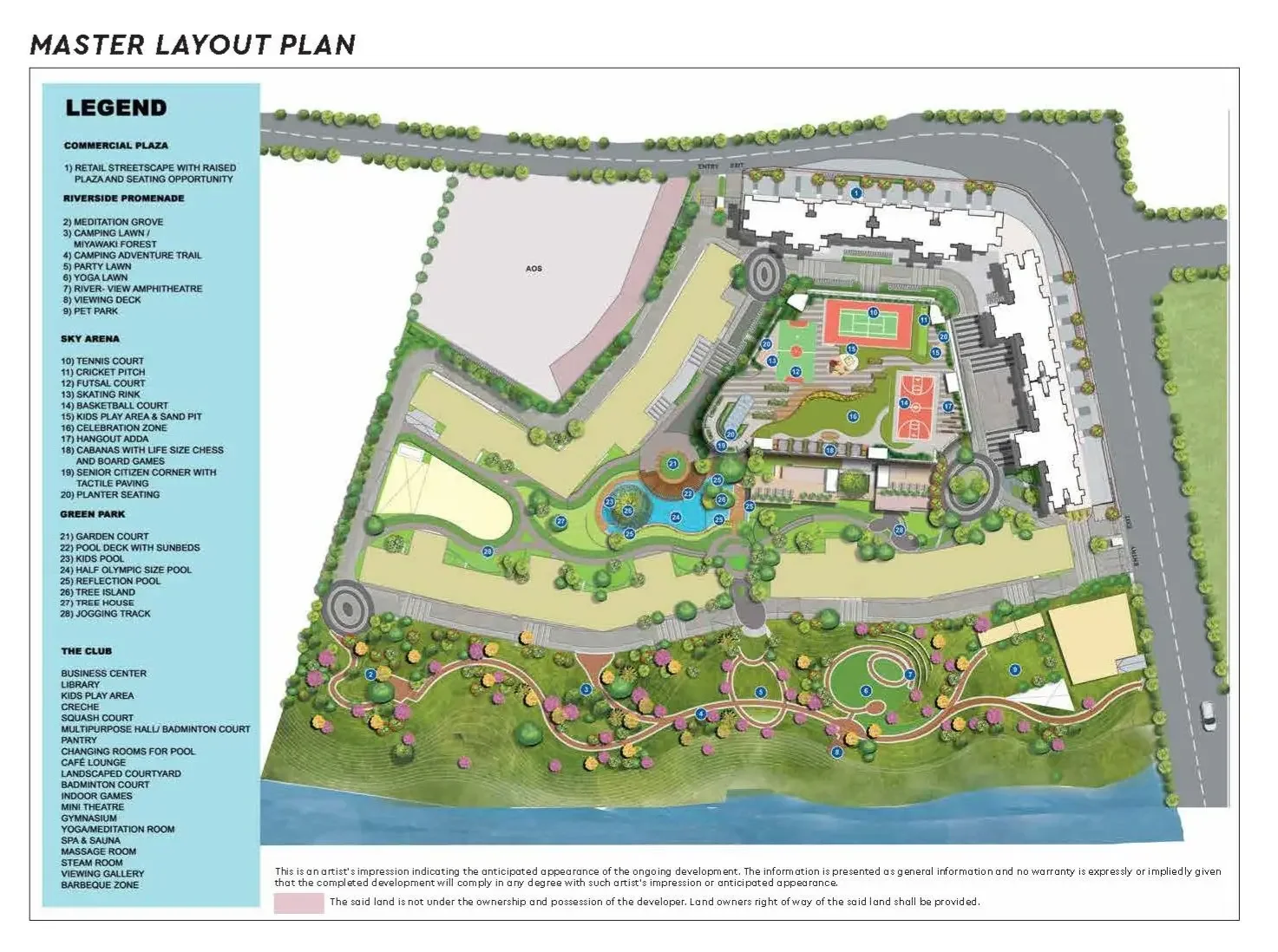 Detailed master plan and layout of the Godrej Riviera residential township in Kalyan West, showing tower placements, internal roads, and entry points.