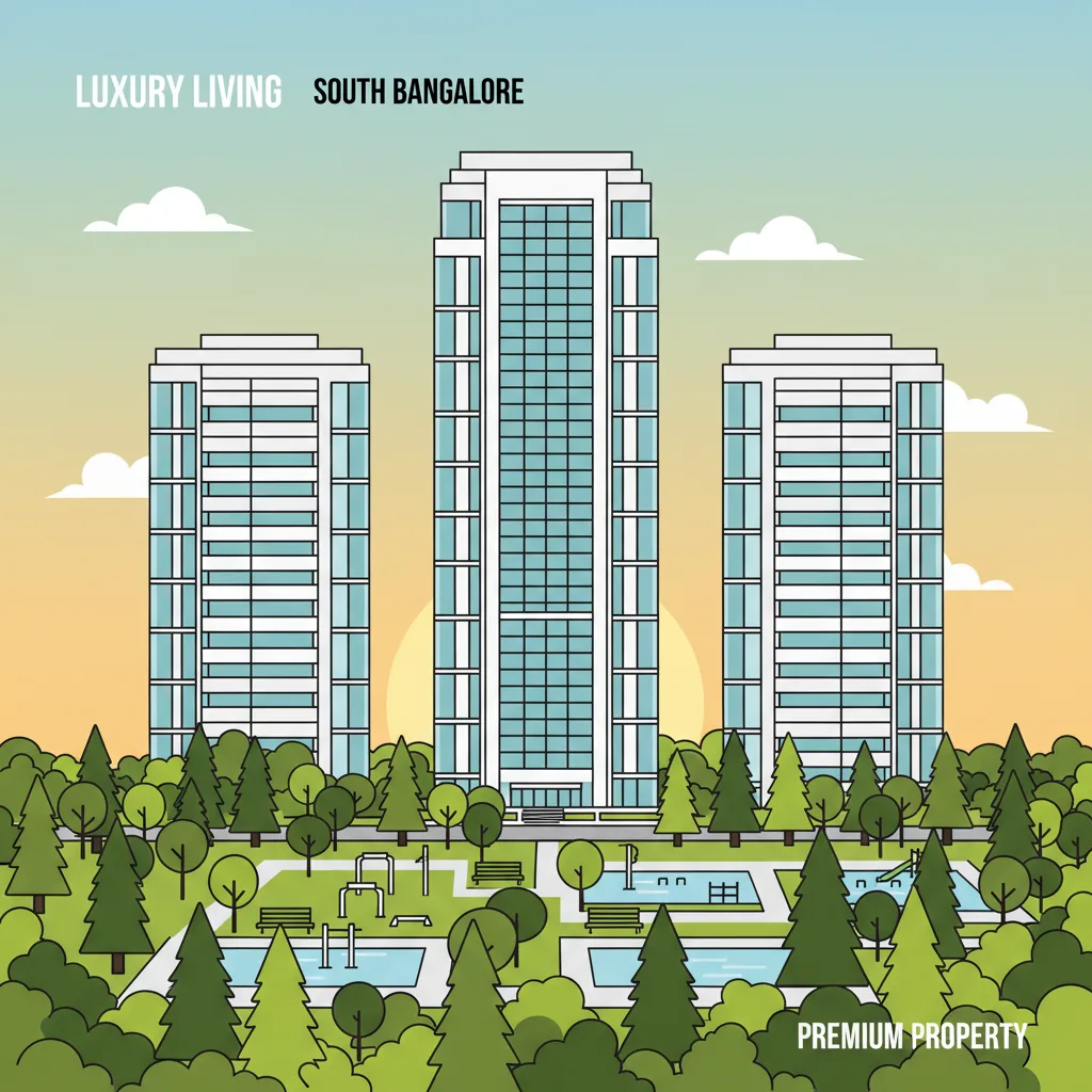Modern high-rise residential towers at Godrej Vanantara surrounded by lush green forest landscape in South Bangalore