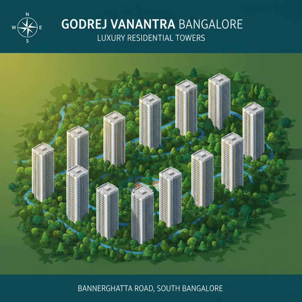Affordable luxury homes in Bannerghatta Road - Godrej Vanantara aerial view