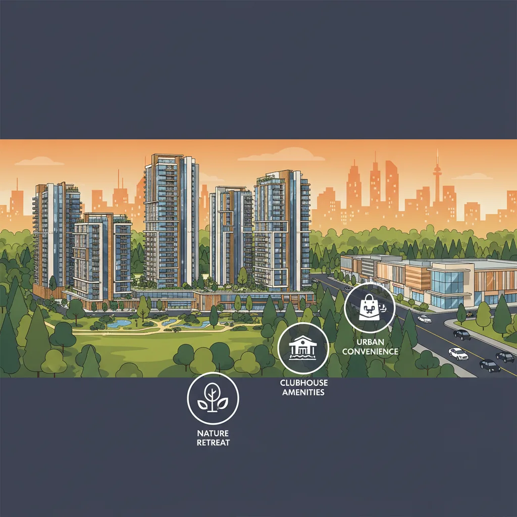 Apartments Near Vega City Mall - Godrej Vanantara: Modern luxury residential apartment complex with forest-themed landscaping