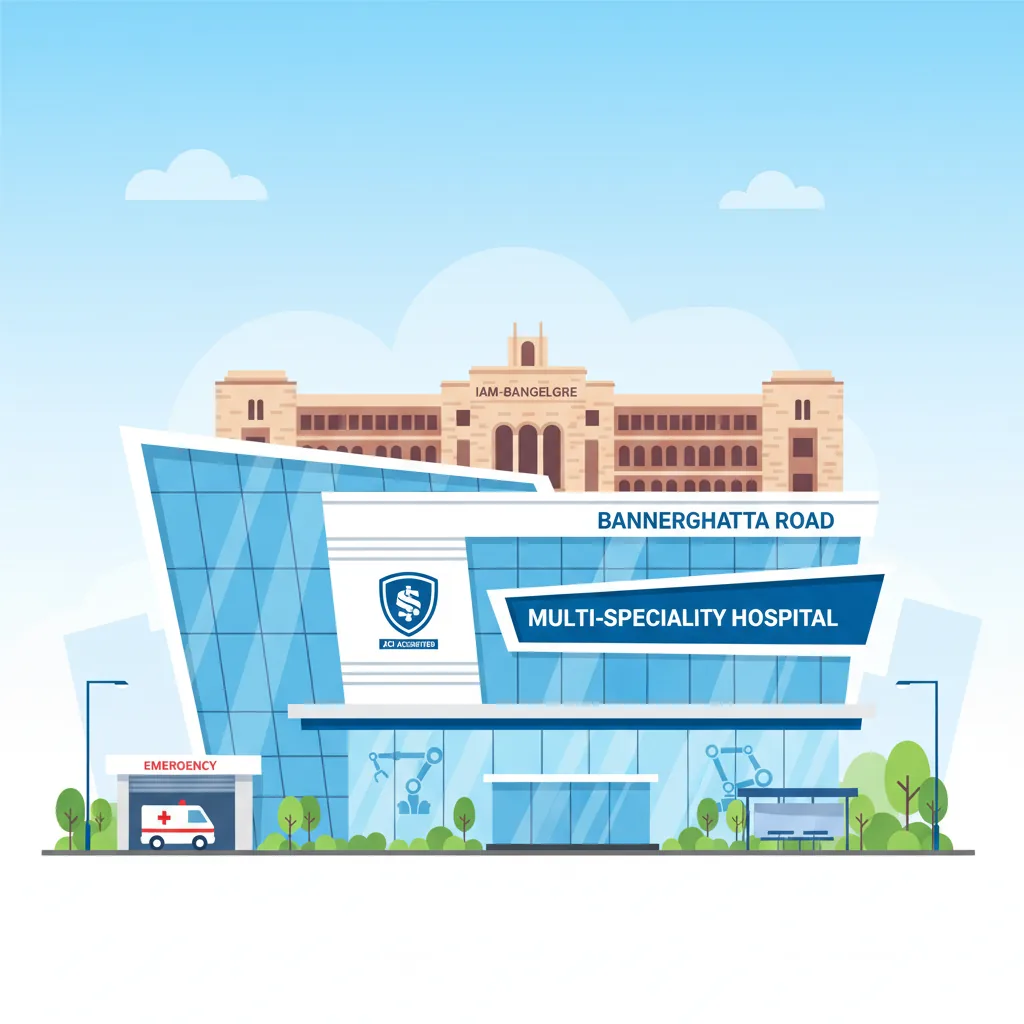 Apollo Hospital Bannerghatta Road - Modern multi-specialty hospital building with advanced medical technology and JCI accreditation