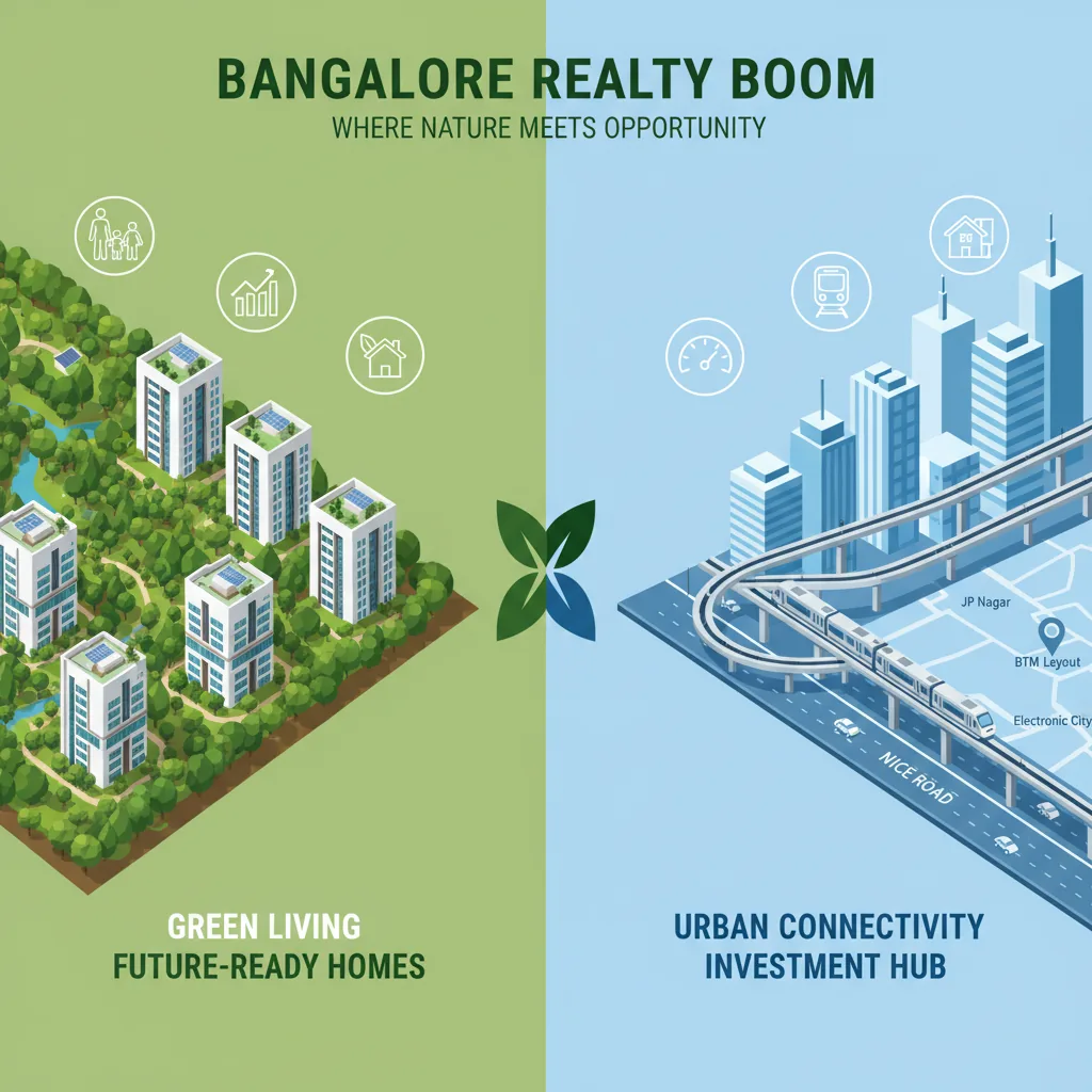 Bangalore real estate investment guide showing Godrej Vanantara forest-themed township with Metro connectivity