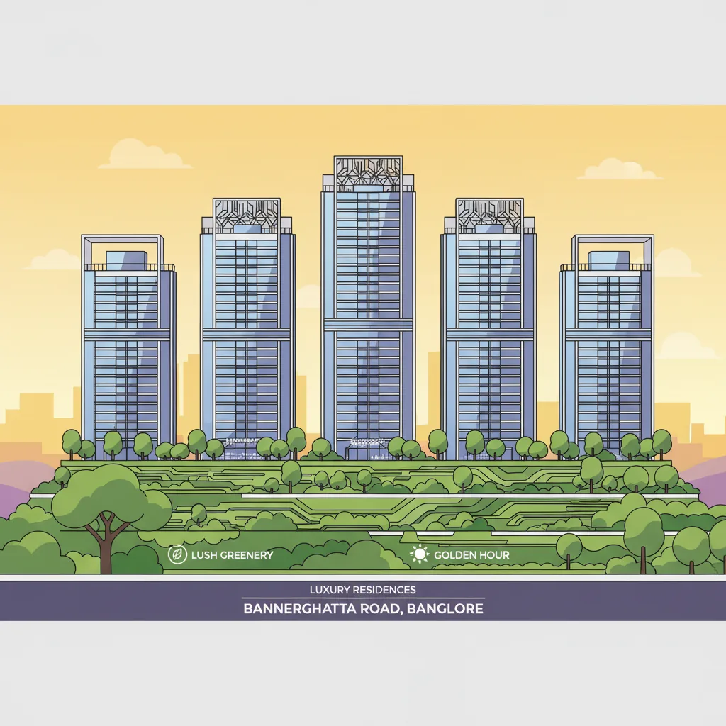 Modern high-rise residential towers on Bannerghatta Road, Bangalore - Godrej Properties luxury apartments