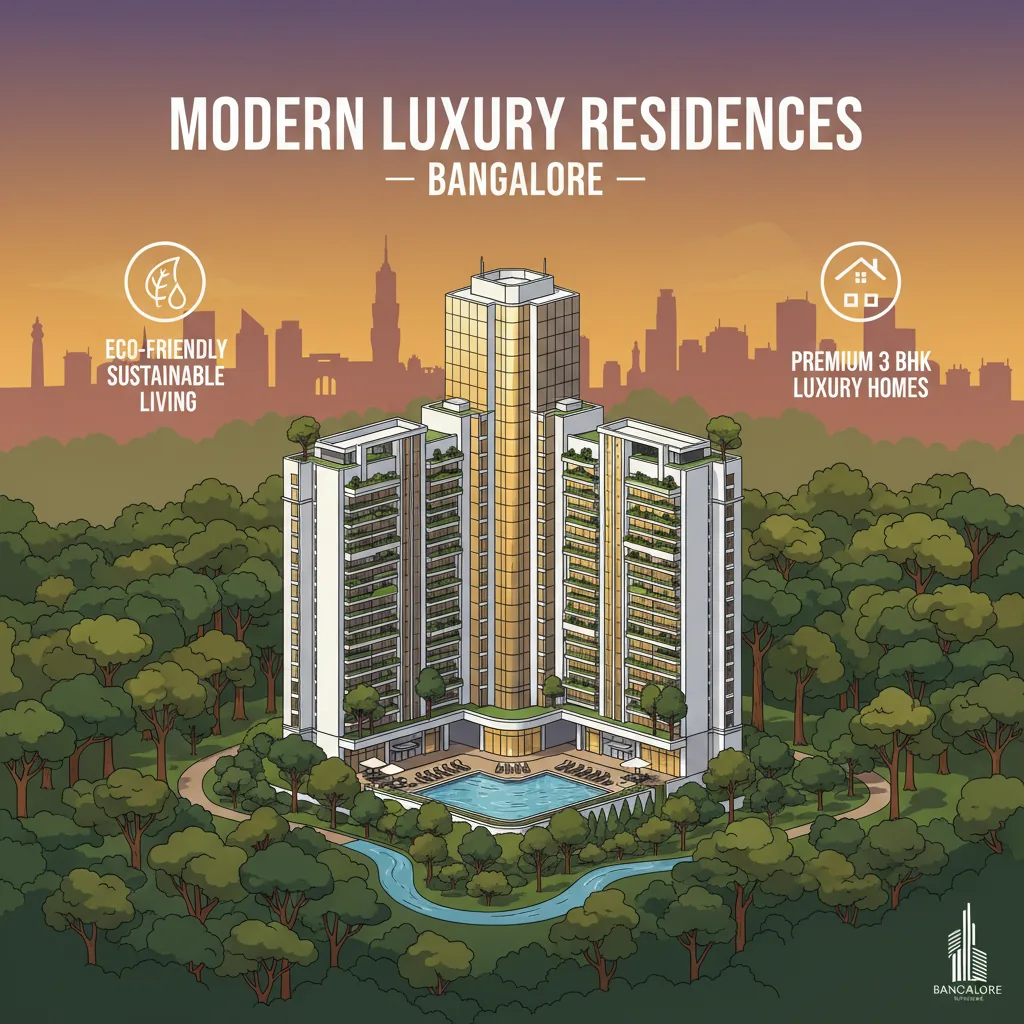 Godrej Luxe Apartments Bannerghatta Road - modern luxury high-rise residential complex with forest-themed landscaping and premium 3 BHK homes