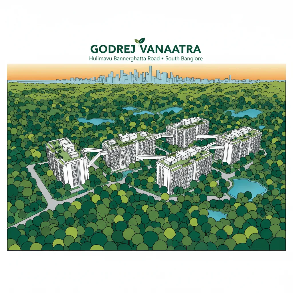 Godrej Vanantara forest-themed luxury township aerial view near Hulimavu Bannerghatta Road