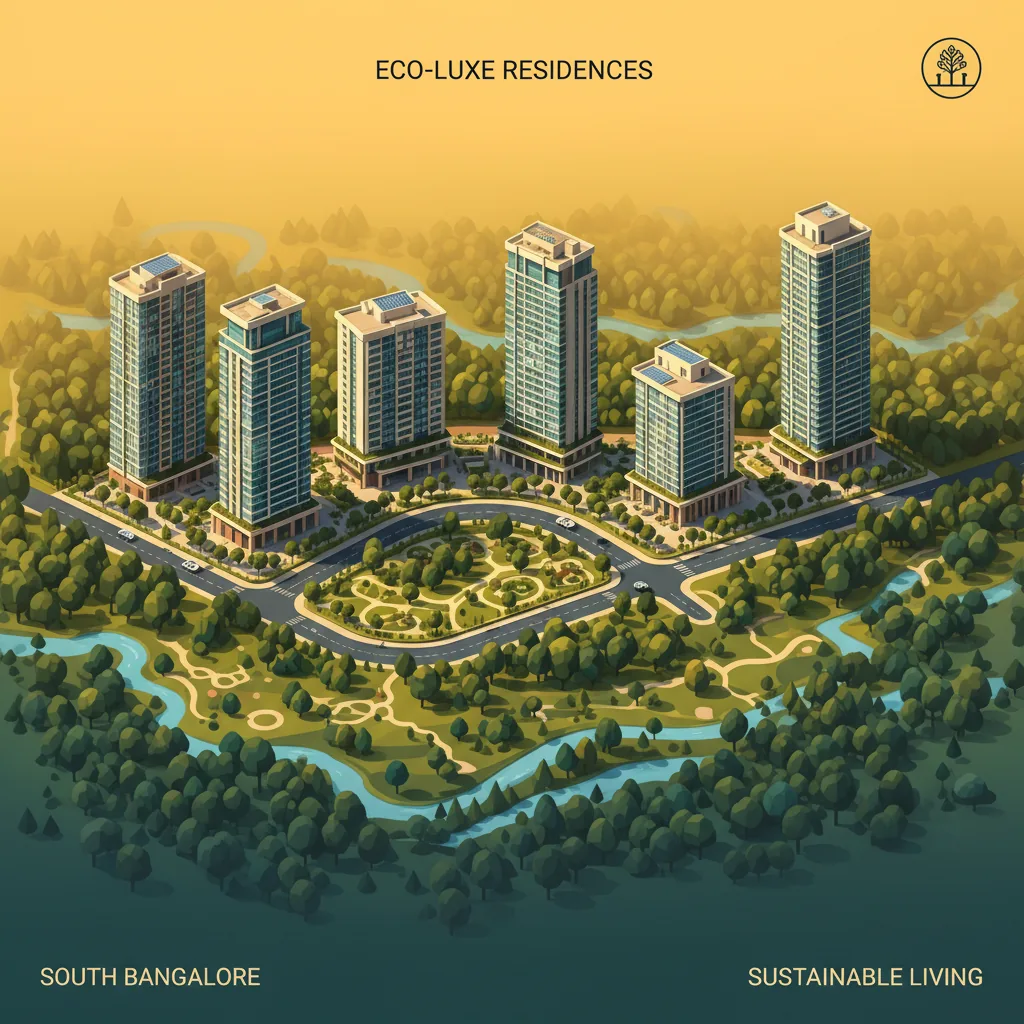 Godrej Projects in South Bangalore - Aerial view of luxury forest-themed residential township with modern high-rise towers surrounded by lush greenery
