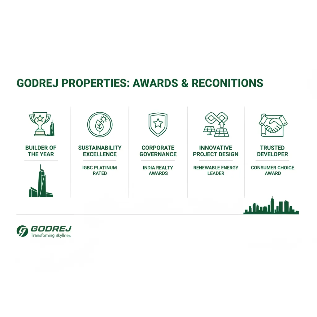 Godrej Properties Awards showcasing corporate excellence, sustainability achievements, and real estate recognition