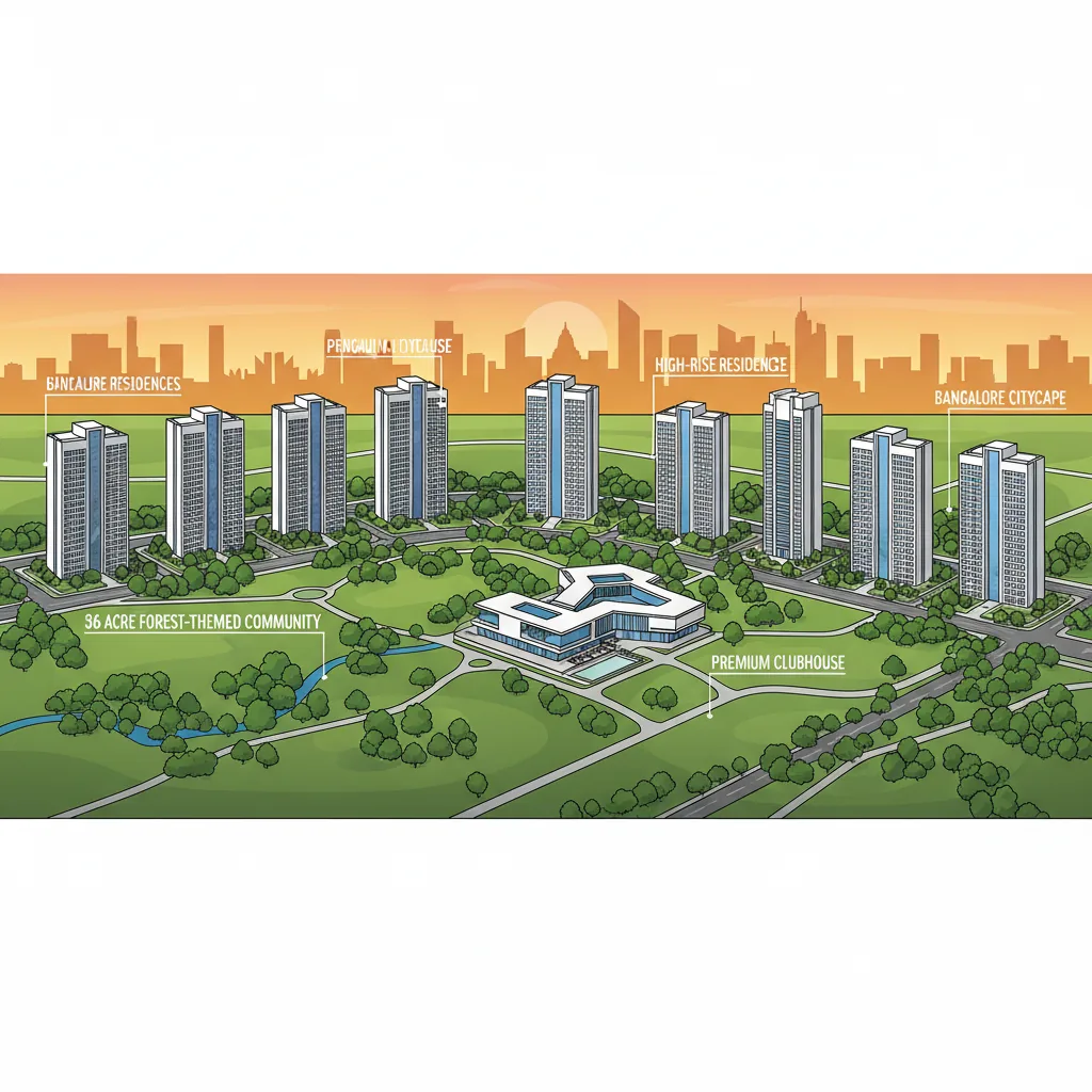 Godrej Vanantara aerial view showing 36-acre forest-themed residential township with premium clubhouse
