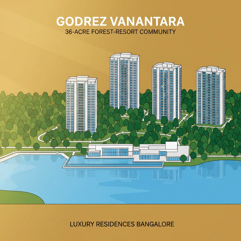 Godrej Vanantara premium forest-resort residential township in Bangalore with modern towers, private forest and lake