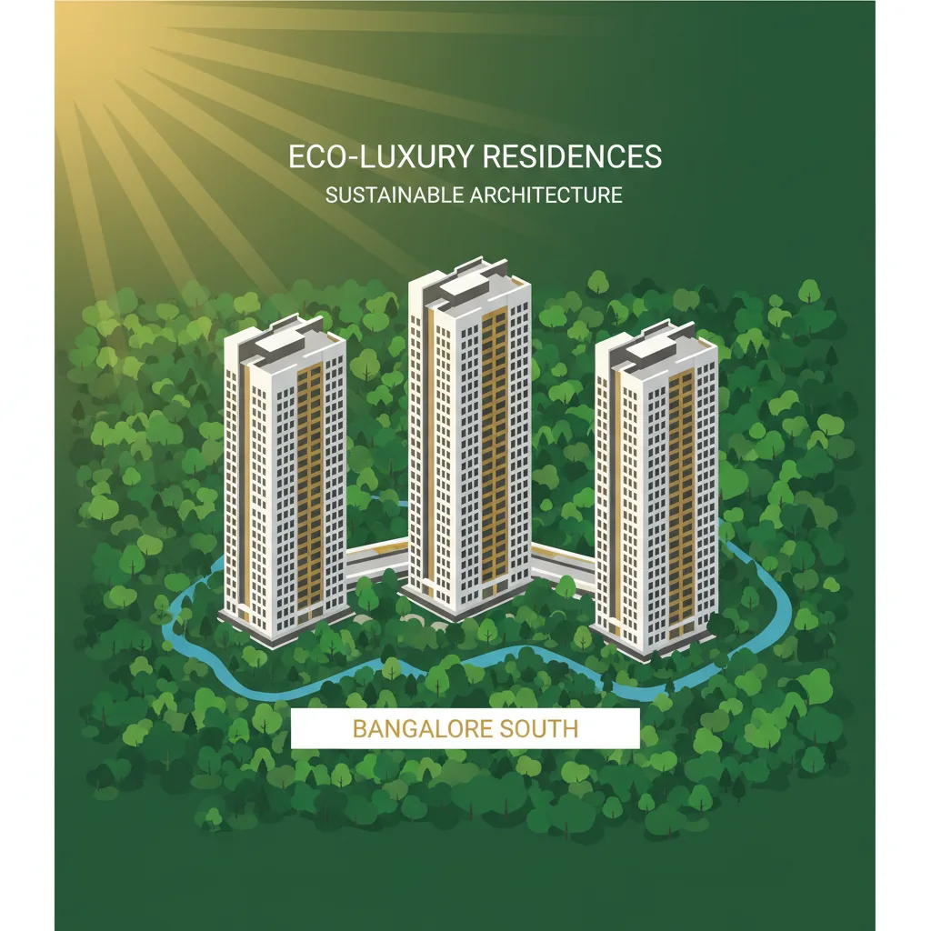 Godrej Vanantara aerial view of luxury residential towers surrounded by lush forest landscape at golden hour