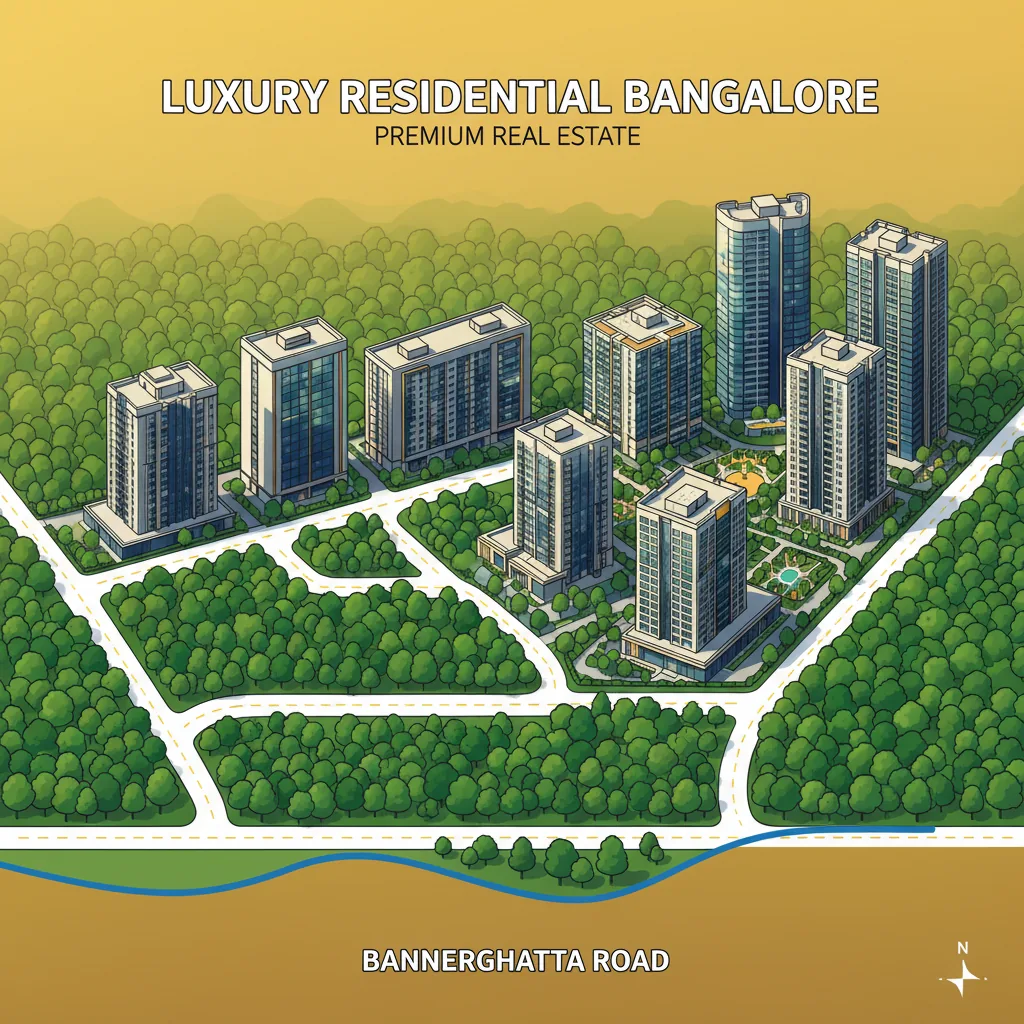 Godrej Vanantara Price List - Modern luxury residential township aerial view in forest setting on Bannerghatta Road