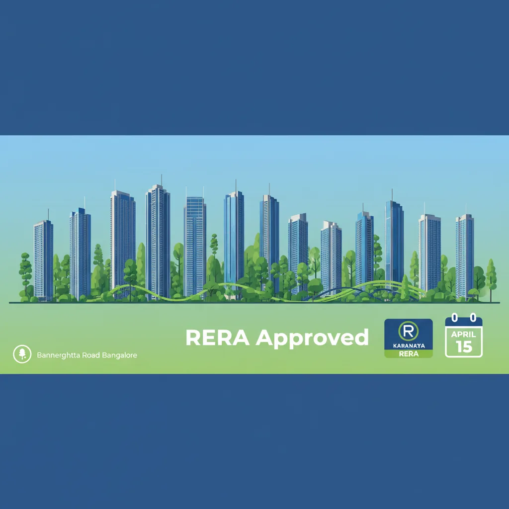 Godrej Vanantara RERA - Modern infographic showing forest-themed luxury residential township with Karnataka RERA approval badge