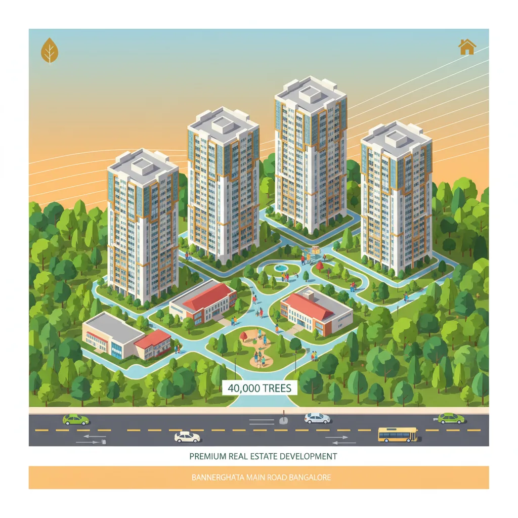 Luxury residential township with school proximity - Godrej Vanantara Bangalore aerial view with forest theme