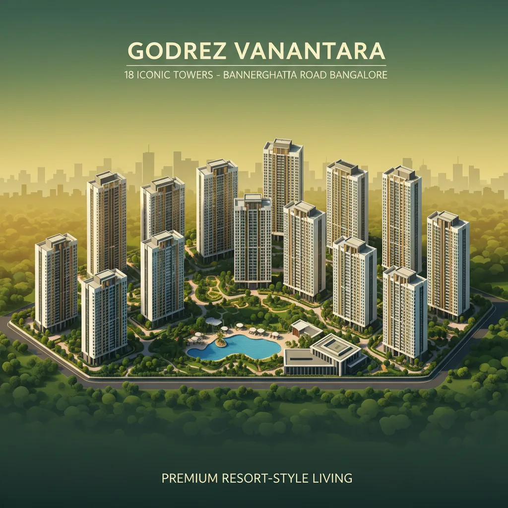 Pre-launch Apartments in Bannerghatta Road - Godrej Vanantara luxury township aerial view