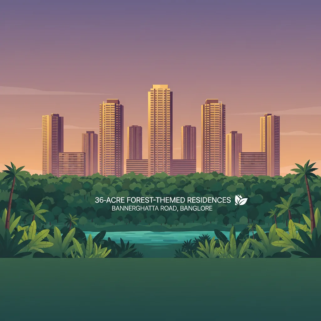 South Bangalore Luxury Apartment Guide - Modern luxury high-rise apartment towers in forest-themed residential community