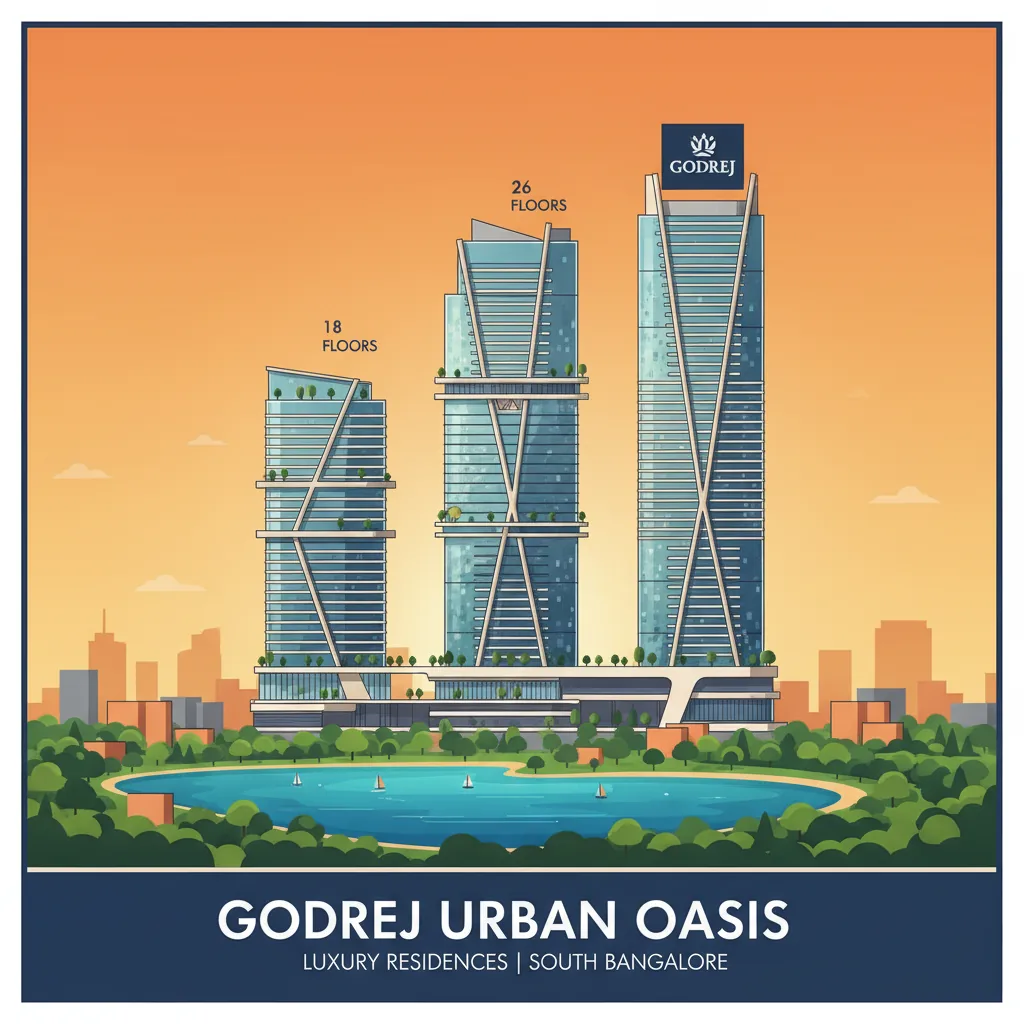 Tallest Towers in South Bangalore - Luxury Godrej High-Rise Residential Skyline with forest and lake views
