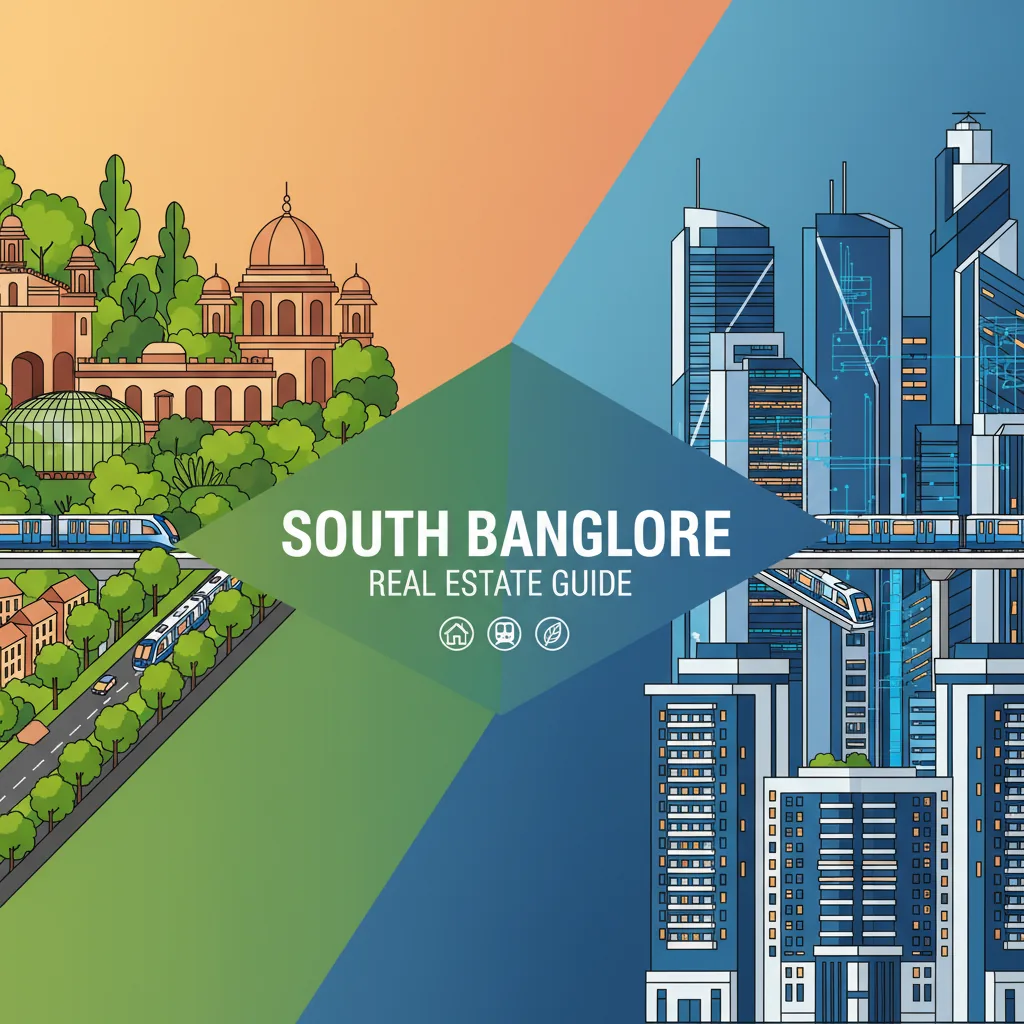South Bangalore real estate guide showing heritage landmarks and modern IT skyline