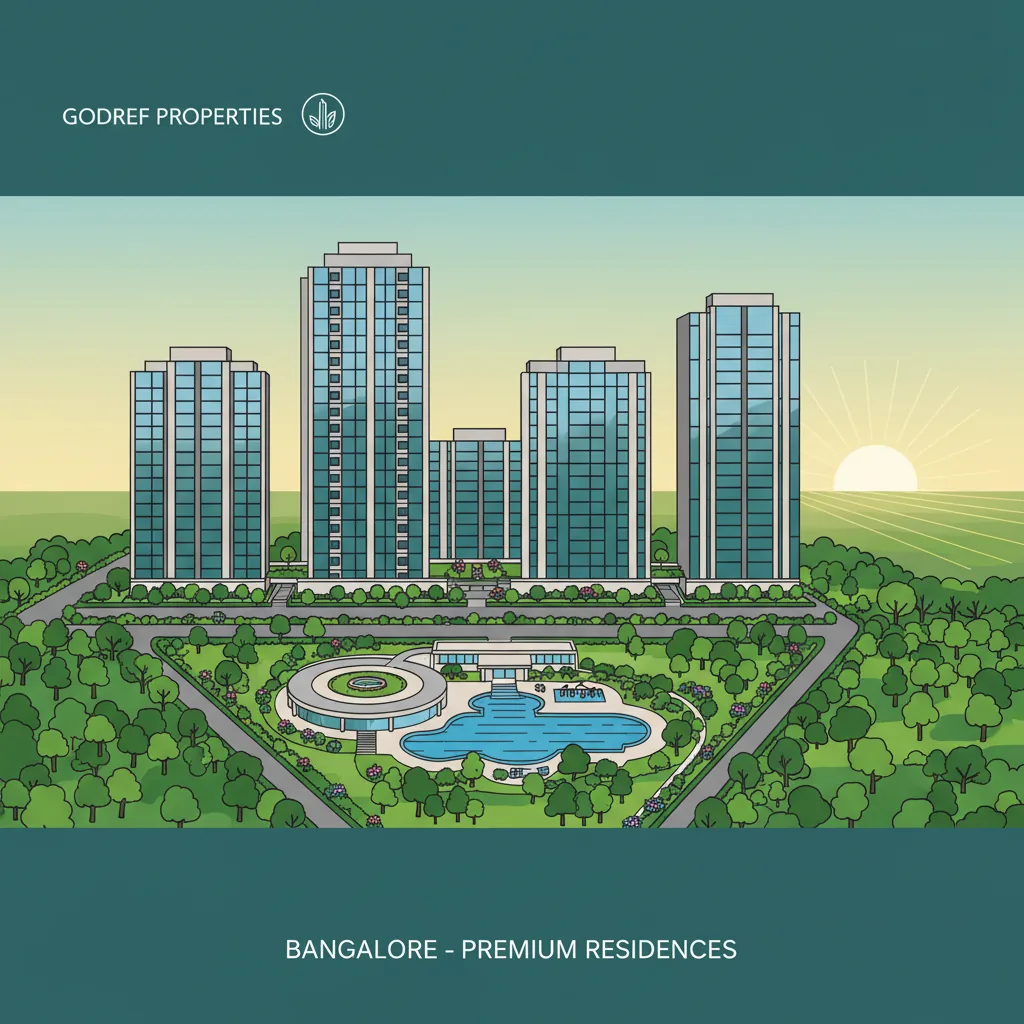Upcoming projects by Godrej Properties on Bannerghatta Road - Modern luxury residential high-rise towers with green parks and forest area