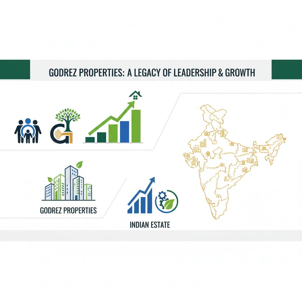 Who is the Owner of Godrej Properties - Professional infographic-style hero showing corporate leadership and real estate elements